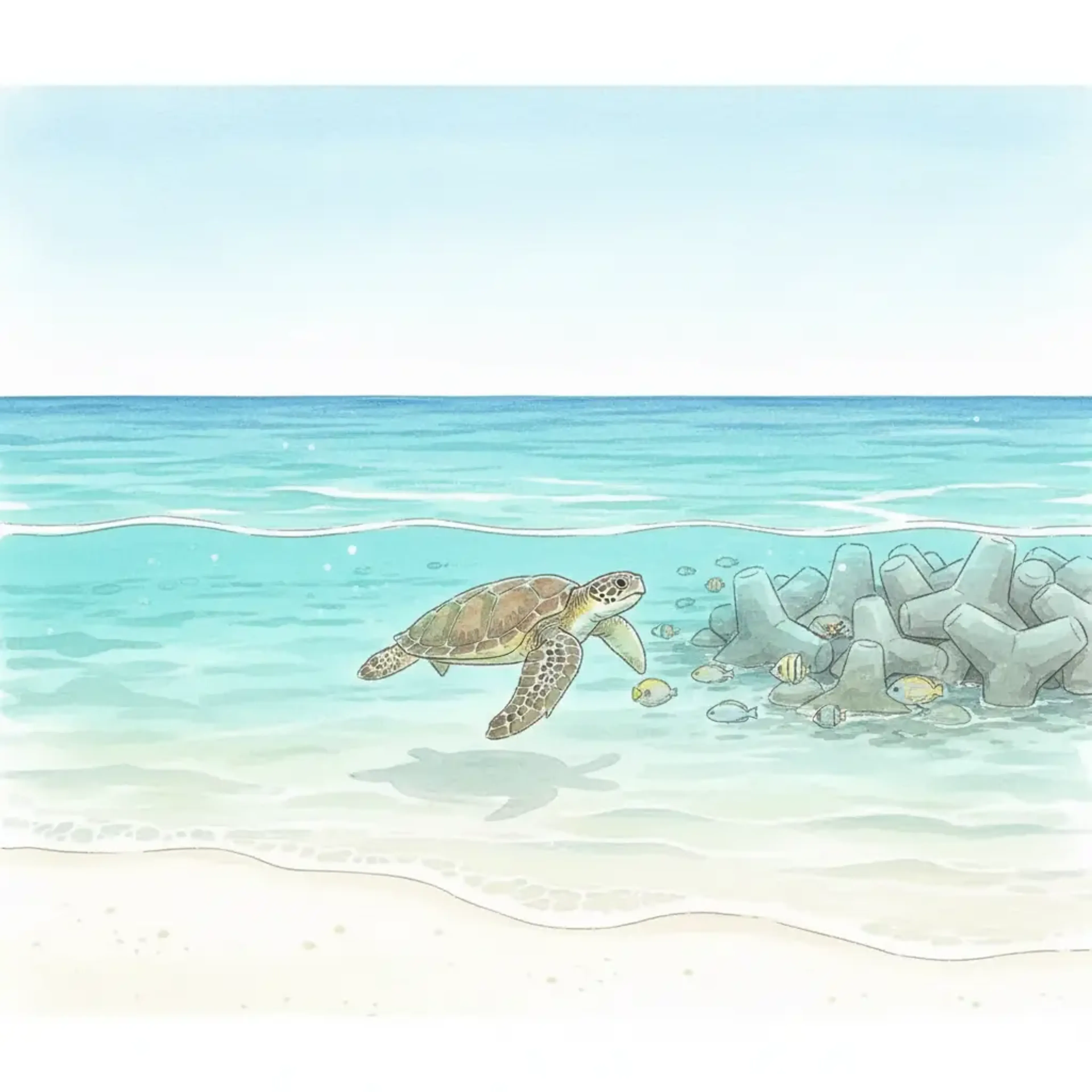 阿嘉ビーチのウミガメポイント