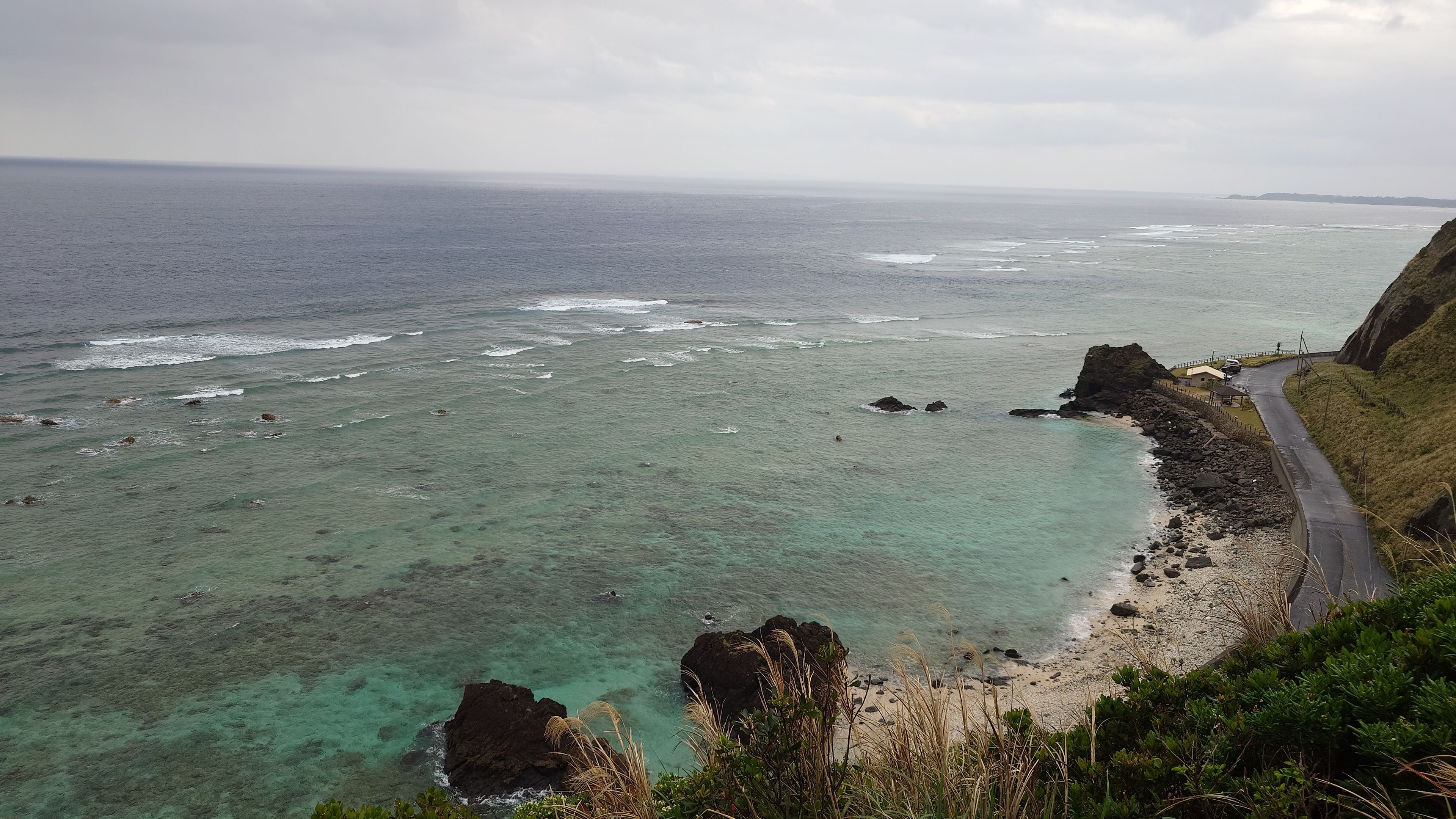 Amami sea seen from the base of Cape Kasarizaki Lighthouse
