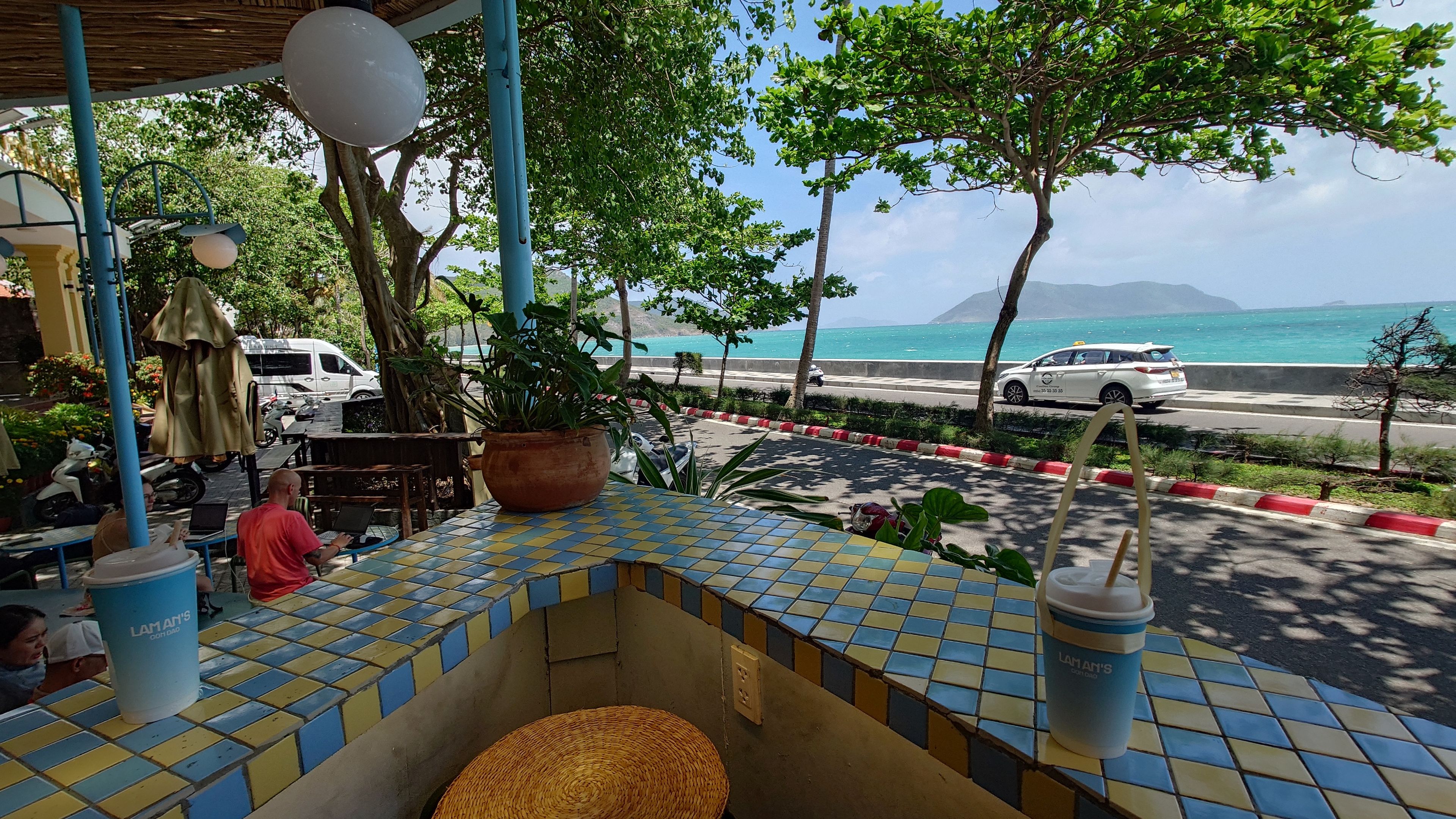 The Con Dao sea from the terrace with beautiful transparent waters
