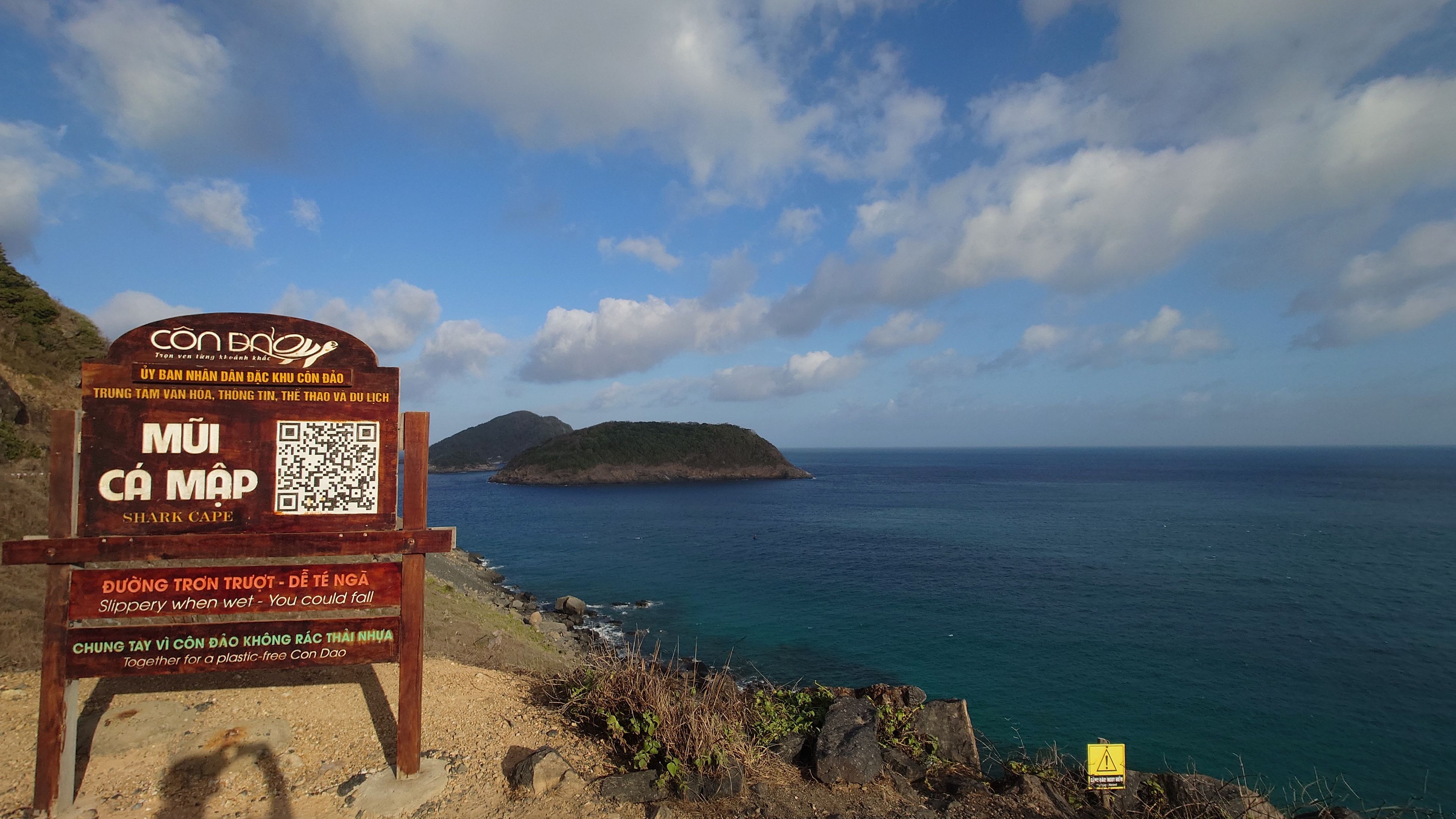 Panoramic view of Bai Nhat from the Shark Cape cliffs