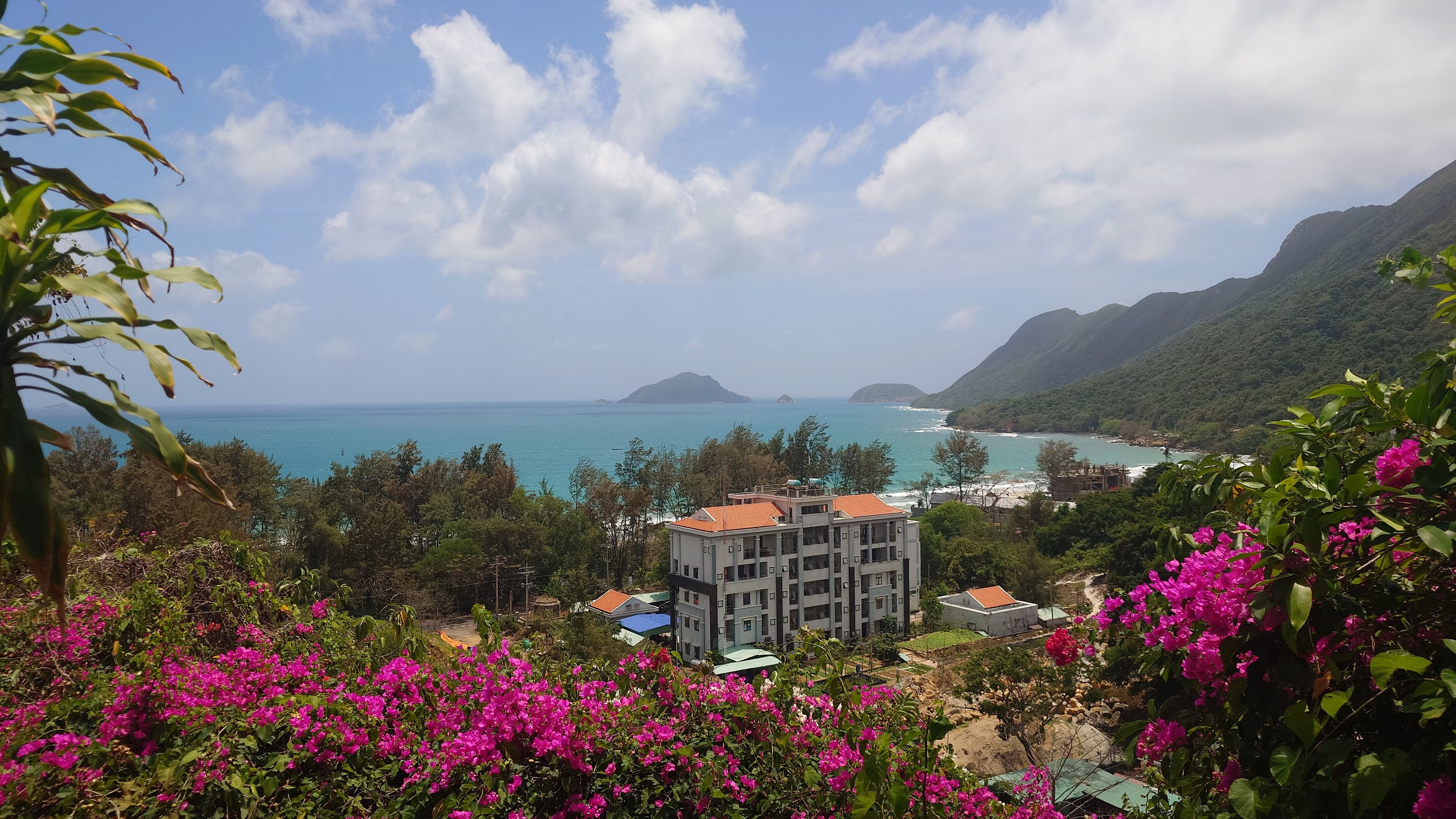 View of An Hai Beach and Con Dao town from the temple precinct