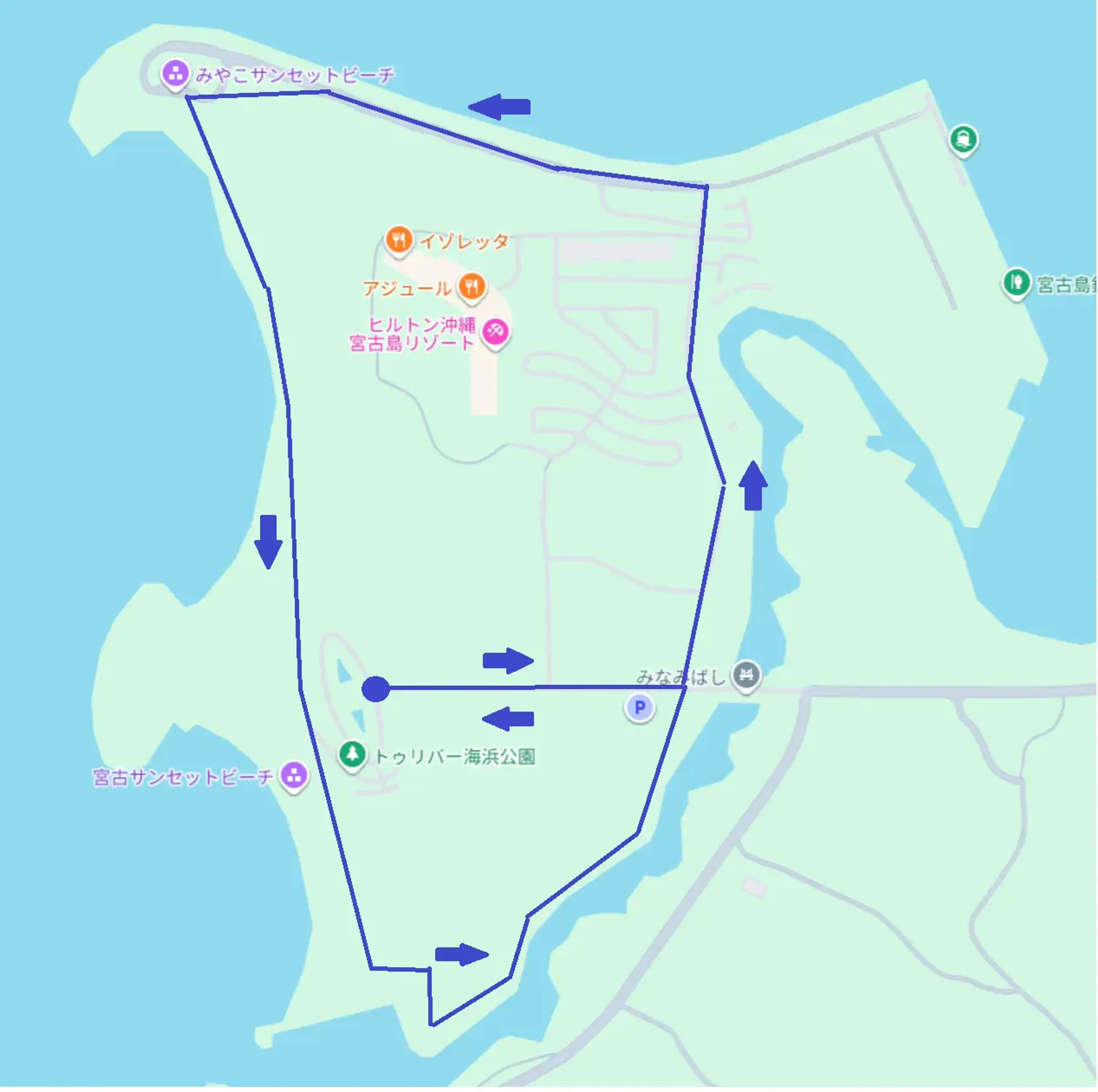 4. ヒルトン周回コースのランニングコース風景