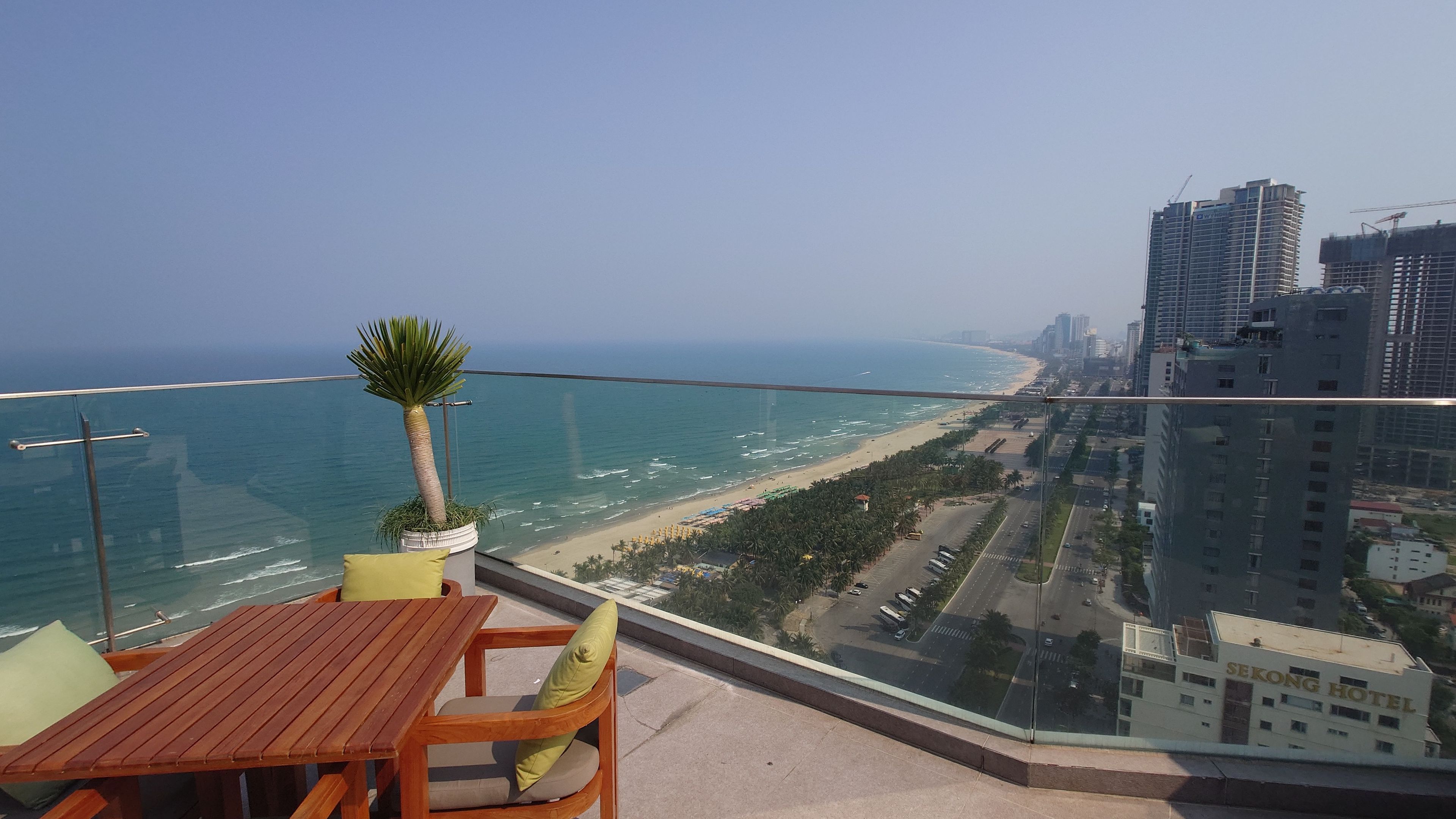 Stunning ocean view from rooftop restaurant