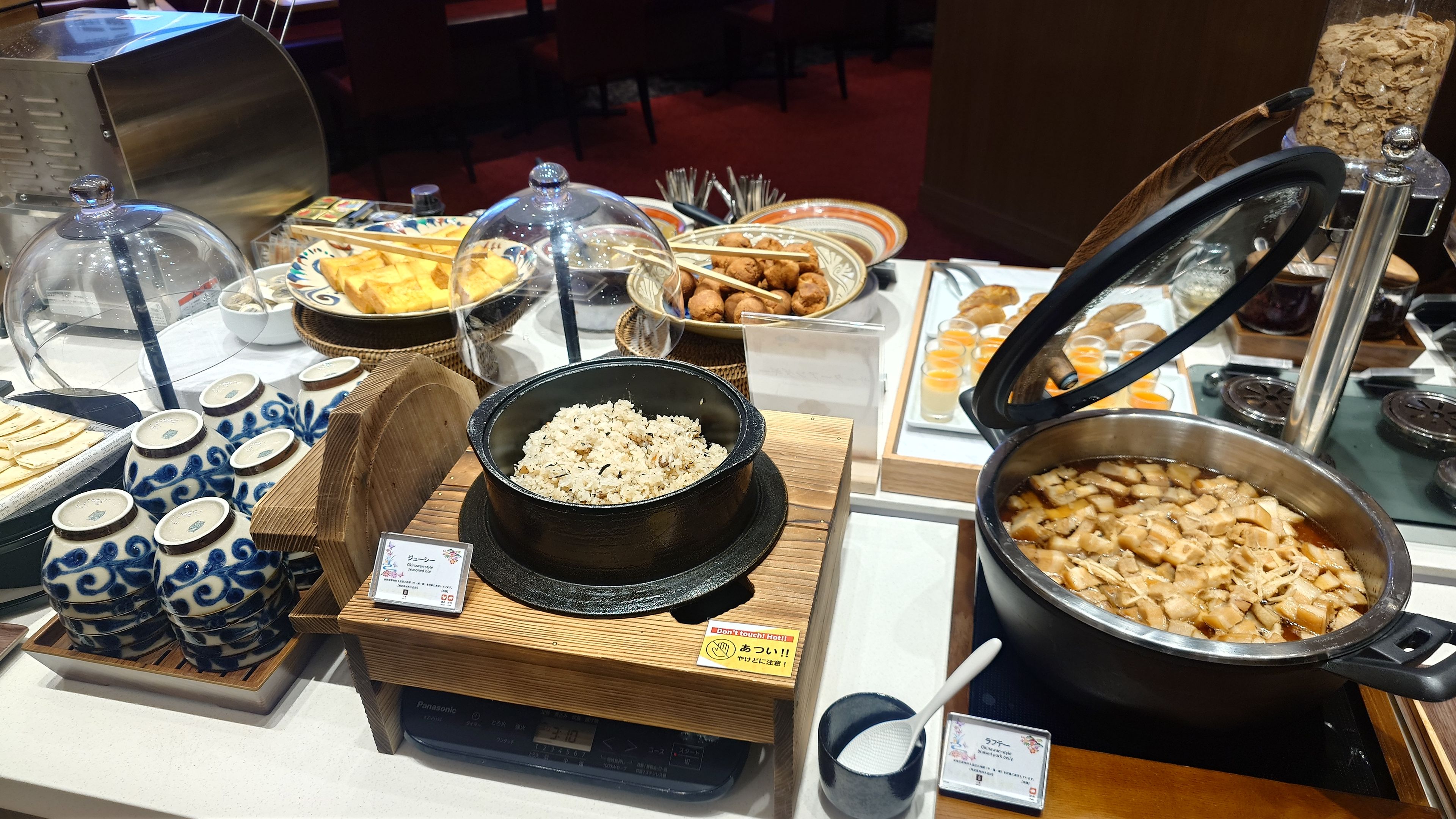 Okinawan dishes at Hotel Monterey La Soeur Naha breakfast buffet